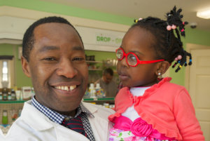 pharmacist and a child